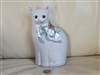 Porcelain Cat bookenNJd paperweight Gustin Company