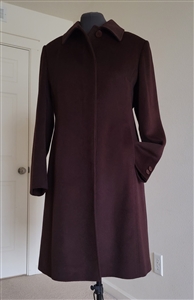 vintage jones new york women dark brown wool and angora coat size 14