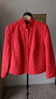 RQT red quilted lined women jacket coat sz PL