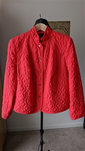 RQT red quilted lined women jacket coat sz PL