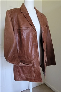 vintage 90s mossimo women's brown leather blazer