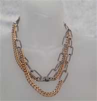 Great Avangard style silver gold chunky necklace