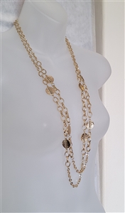 Elegant gold tone multistrand pendants necklace