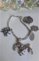 preowned vintage italian sterling silver charm bracelet with ram and oregon charms