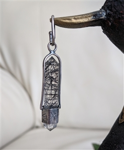 Handcrafted Tourmilited healing Quartz pendant