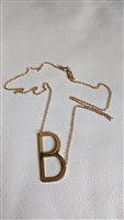 K18 marked letter B monogram necklace pendant