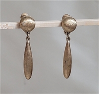 MONET satin gold clip on teardrop dangle earrings
