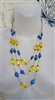 Vintage waterfall style colorful beaded necklace