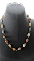 Multi color stone pebbles handmade necklace