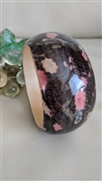 Wooden bangle bracelet in spotted design