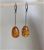 Dangle design Baltic Amber Sterling earrings