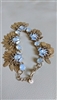 Halogen leaf tassel bracelet with opalescent glass