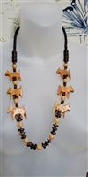 Retro style wooden dogs and beads necklaces