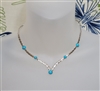 Sarah Cov designer necklace choker with blue beads