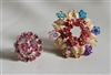 Costume jewelry brooches in floral colorful design