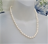 Elegant snow white faux pearls long necklace