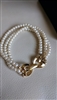 Monet elegant 3 stings faux ivory pearl bracelet