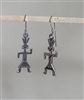 South American sterling tribal men dangle earrings