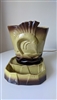 Swordfish TV lamp in olive brown colors porcelain