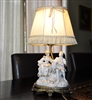 Boudoir vintage accent lamp with shade