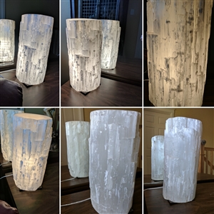 Selenite crystal cube healing lamp with dimmer