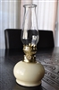 Italian mini glass hurricane oil lamp cream color