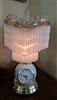Boudoir style unusual table accent lamp with clock