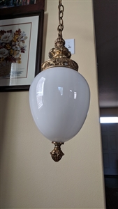 Oval milk glass shade ceiling lamp Underwriters