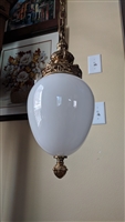 Oval milk glass shade ceiling lamp Underwriters