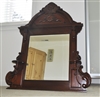 Vintage beveled glass wooden huge wall mirror