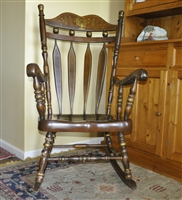 Large vintage wooden rocking chair