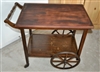 Elegant portable brown wood bar cart serving table