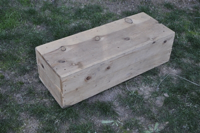 Large handcrafted in natural wood storage box