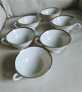 Cream porcelain Lenox Montclair cups platinum trim