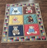 Bears colorful quilted throw blanket or wall decor