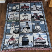 Historical Lighthouses large throw Goodwin Weavers