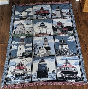 Historical Lighthouses large throw Goodwin Weavers