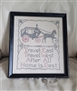 Needlepoint cross stitch carriage and phrase decor