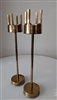 Set of single candle holders solid brass Art Deco