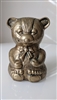 Vintage satin brass color cast metal huge Bear Money Bank, Piggy Bank, collectible gifts and home decor..