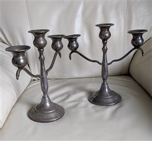 Lehman Brothers silver plated two candelabras