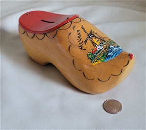 Wooden clog money bank Holland