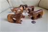 African Animals hand carved wooden napkin holders set