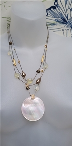 Coldwater Creek Abalone pendant beaded necklace