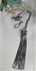 Shimmering silver tone 25 inches tassel necklace