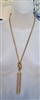 Gold tone snake chain necklace tassel pendant