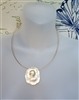 Jones NJ gold tone necklace chocker with pendant