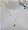 Baltic Amber insert Gemini pendant with chain 21in