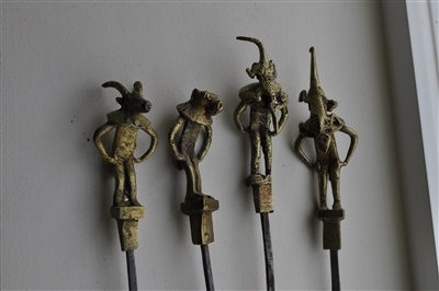 Barbecue skewers with mythical beings decor