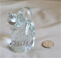 Dog Hound crystal clear glass paperweigh decor